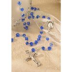 Bohemian Glass Birthstone Rosary - Sapphire / September thumbnail 6
