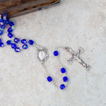 Bohemian Glass Birthstone Rosary - Sapphire / September thumbnail 7