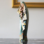 Madonna & Child w/ Lily Carved Statue thumbnail 5