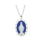 Sterling Silver Genuine Cameo Our Lady of Grace Necklace thumbnail 7