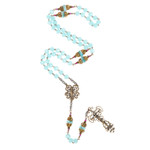 Handcrafted Blue Glass & Bronze Italian Rosary (with Gift Box) thumbnail 8