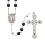 Holy Name Genuine Onyx & Sterling Rosary thumbnail 1