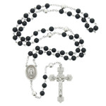 Holy Name Genuine Onyx & Sterling Rosary thumbnail 4