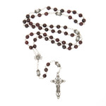 Sterling Silver Seven Sorrows Garnet Rosary, 7mm thumbnail 5