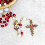 Murano Glass Divine Mercy Rosary thumbnail 1