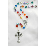 Sterling Silver Swarovski Crystal Jewel-Tone Rosary thumbnail 1