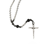 Strength Silver & Black Paracord Rosary thumbnail 4