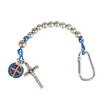 St. Benedict Blue Paracord Brave Beads Tenner Rosary thumbnail 7