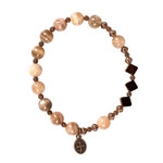 Moonstone & Copper St. Benedict Rosary Bracelet