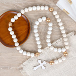 Exclusive White & Gold Table Rosary thumbnail 1