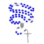 Royal Blue Glass Bead Rosary thumbnail 2