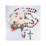 Rose Scented Rosary in Rose Garden Pouch thumbnail 1