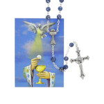 Blue Speckled First Communion Rosary thumbnail 1