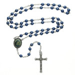 Teal Our Lady of Sorrows Image Rosary - 7mm thumbnail 2