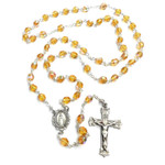 Bohemian Glass Birthstone Rosary – Topaz / November thumbnail 1