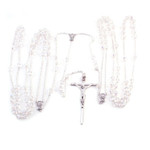 Wedding Lasso Rosary - Crystal beads - Silver chain 43 inch thumbnail 2