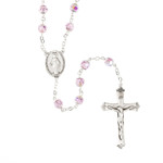 Swarovski Amethyst and Sterling Rosary with Budded Crucifix thumbnail 1