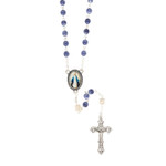 Silver / Blue Miraculous Rosary thumbnail 2