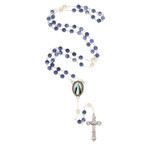 Silver / Blue Miraculous Rosary thumbnail 3