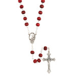 Rose Scented Wood Rosary in Glass Bottle thumbnail 2