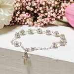 Sterling Silver Swarovski Crystal Pave Rosary Bracelet thumbnail 4