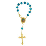 Our Lady of Guadalupe Teal Auto Rosary thumbnail 1