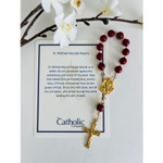 St. Michael Red Agate Decade Rosary