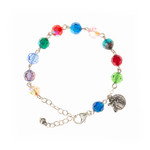 Sterling & Brilliant Multi-Colored Crystal Rosary Bracelet thumbnail 2