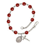 Our Lady The Undoer Of Knots Red July Rosary Bracelet 6mm thumbnail 1