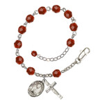 St. Pio Of Pietrelcina Red July Rosary Bracelet 6mm thumbnail 1