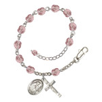 St. Mary Magdalene 6mm light purple June Rosary Bracelet thumbnail 1