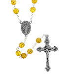 Amber Czech Glass Rosary thumbnail 1