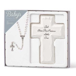 Baby's White Cross & Rosary Set thumbnail 1