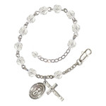 St. Francis Of Assisi Crystal April Rosary Bracelet 6mm thumbnail 1