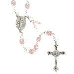 Pink Capped Breast Cancer Rosary thumbnail 1