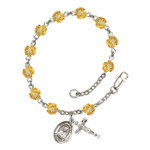 St. Timothy Yellow November Rosary Bracelet 6mm thumbnail 1