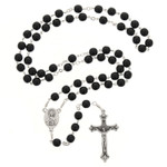 Holy Land Glass Bead Black Rosary thumbnail 2