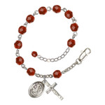 St. Cecilia Red July Rosary Bracelet 6mm thumbnail 1