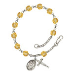 Our Lady Of Fatima Yellow November Rosary Bracelet 6mm thumbnail 1