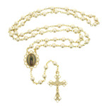 Virgin de Guadalupe Gold & Pearl Rosary thumbnail 2