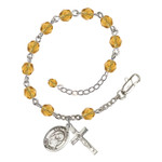 St. Monica Yellow November Rosary Bracelet 6mm thumbnail 1
