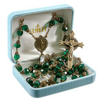 Queenship of Mary Emerald Green Crystal Rosary thumbnail 2