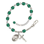 St. Victoria Teal December Rosary Bracelet 6mm thumbnail 1