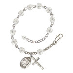St. Ann Crystal April Rosary Bracelet 6mm thumbnail 1