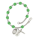 Scapular Green August Rosary Bracelet 6mm thumbnail 1