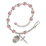 St. Francis Of Assisi 6mm light purple June Rosary Bracelet thumbnail 1