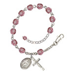 St. Catherine Of Alexandria Purple February Rosary Bracelet 6mm thumbnail 1