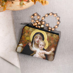 Personalized Madonna of the Lilies Rosary Pouch thumbnail 1