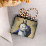 Personalized Immaculate Conception Rosary Pouch