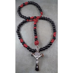 Black Monk Rosary in Red & Black thumbnail 1